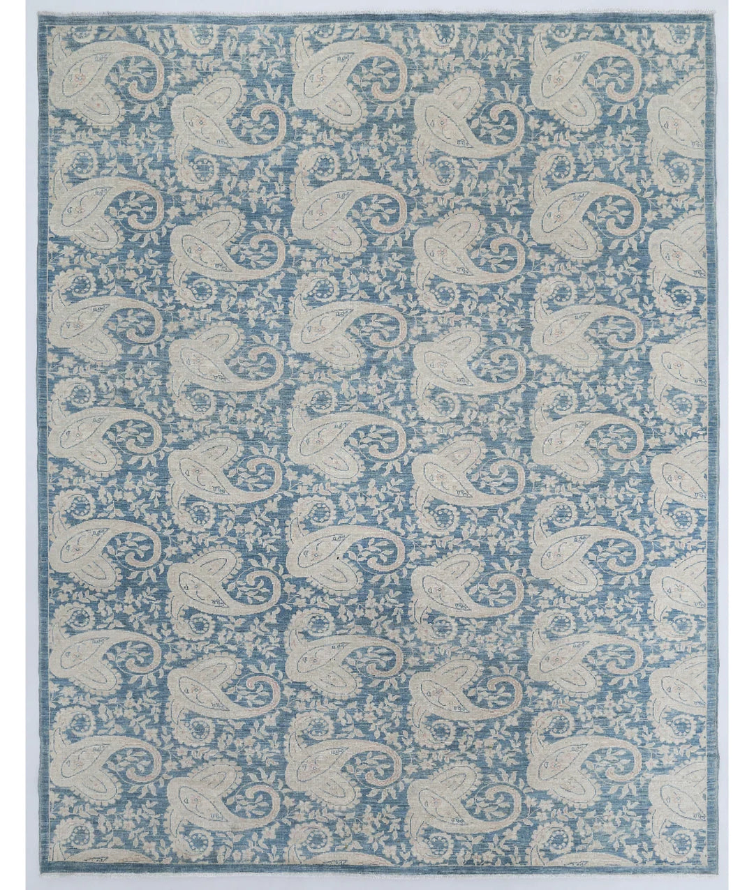 Blue Afghan Oriental Rug 6' 0" x 7' 8" Hand-Knotted | No. AT709000