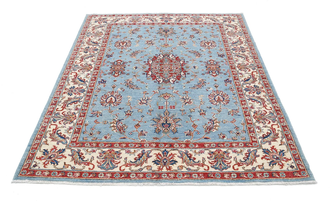Afghan Ziegler Rug 5' 0" x 6' 4" Hand-Knotted | No. AT70935