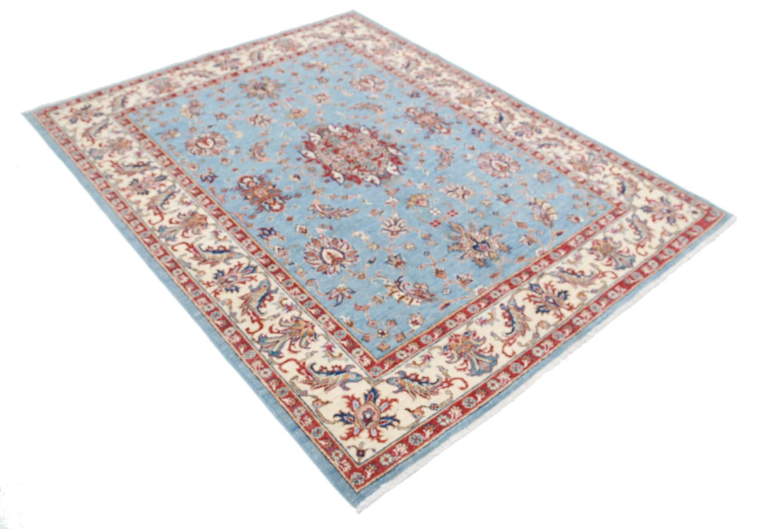 Afghan Ziegler Rug 5' 0" x 6' 4" Hand-Knotted | No. AT70935