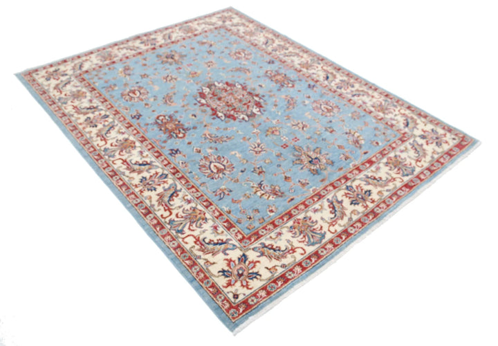 Afghan Ziegler Rug 5' 0" x 6' 4" Hand-Knotted | No. AT70935