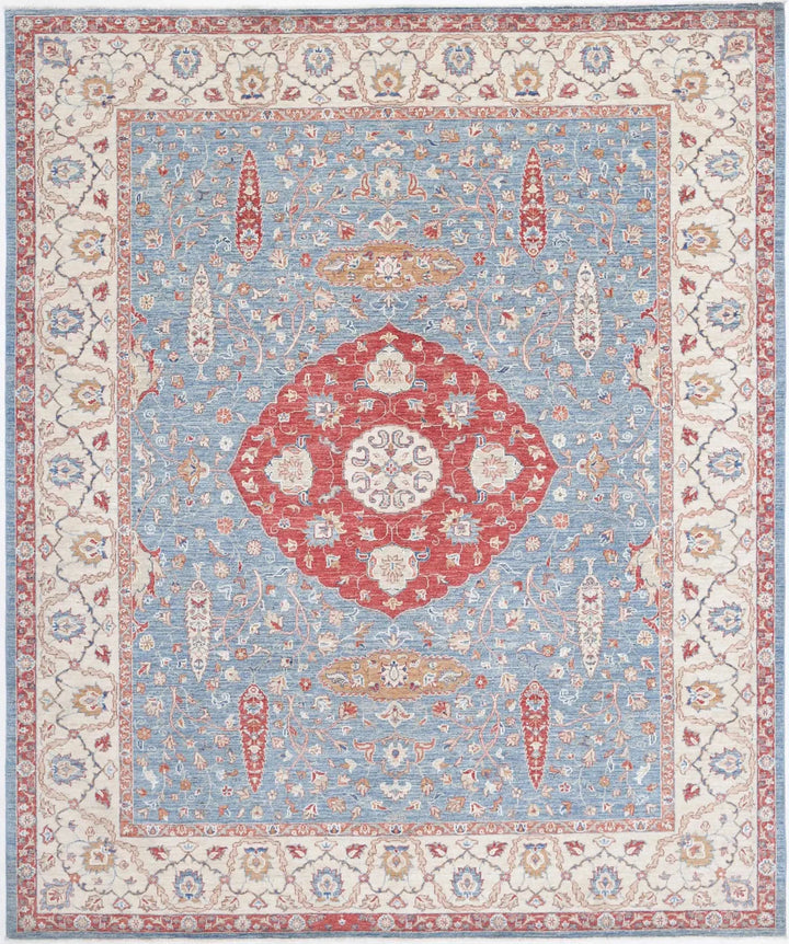 Afghan Ziegler Farhan Rug 8' 0" x 9' 9" Hand-Knotted | No. AT70939