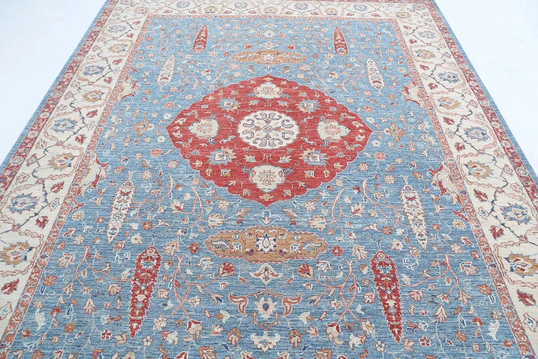 Afghan Ziegler Farhan Rug 8' 0" x 9' 9" Hand-Knotted | No. AT70939