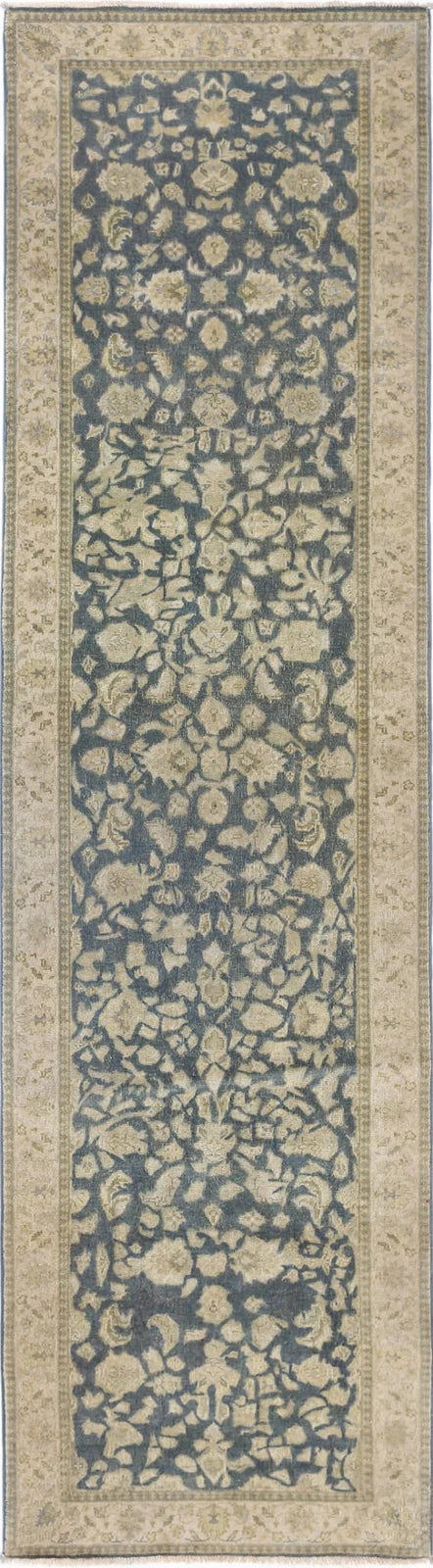 Blue Ivory Indian Ziegler Rug 2' 7" x 9' 7" Hand-Knotted | No. AT70942