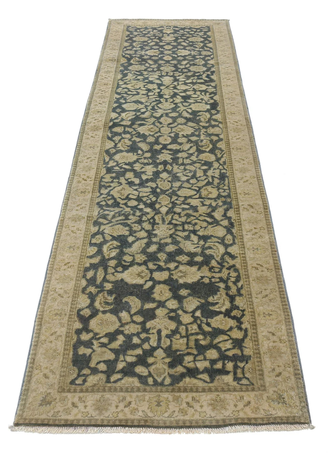 Blue Ivory Indian Ziegler Rug 2' 7" x 9' 7" Hand-Knotted | No. AT70942