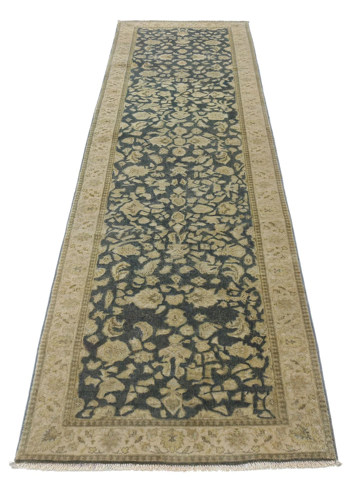 Blue Ivory Indian Ziegler Rug 2' 7" x 9' 7" Hand-Knotted | No. AT70942