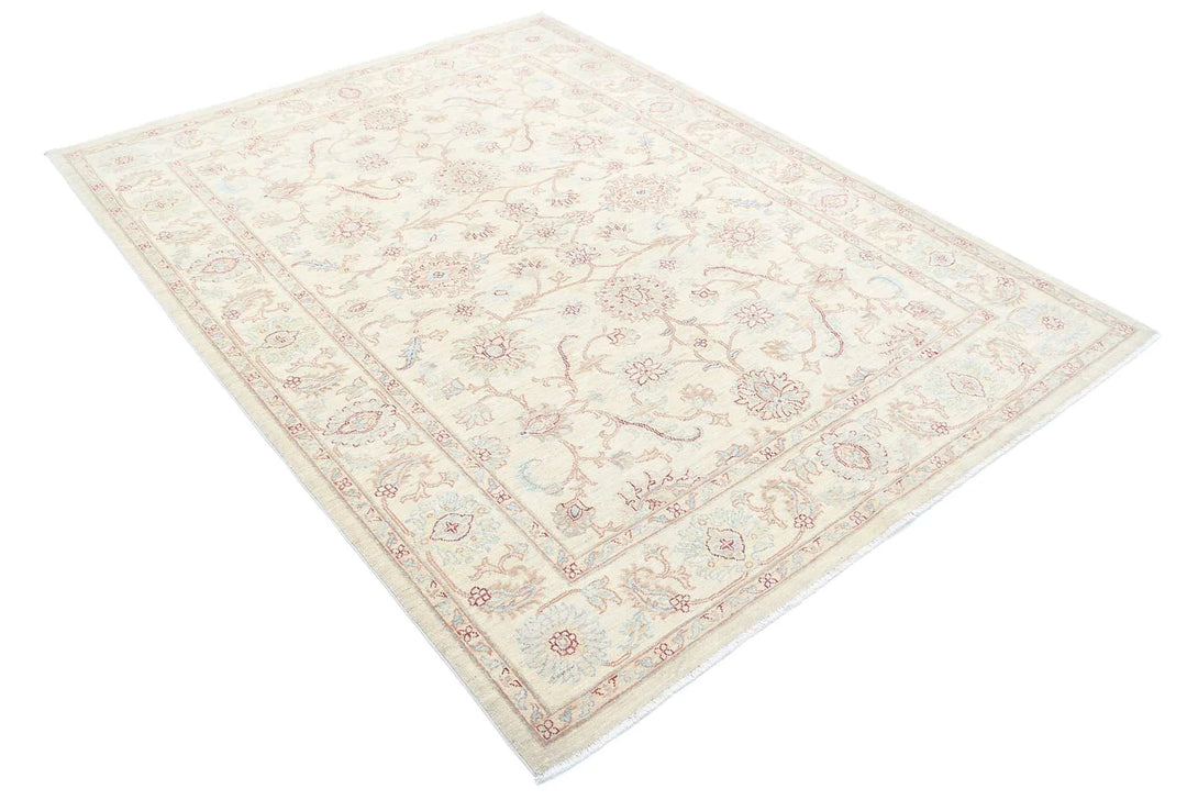 Afghan Serenity Rug 5' 7" x 7' 4" Hand-Knotted | No. AT70983