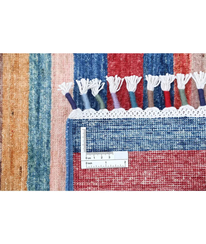 Blue Afghan Khurjeen Rug 5' 7" x 7' 10" Hand-Knotted | No. AT71015