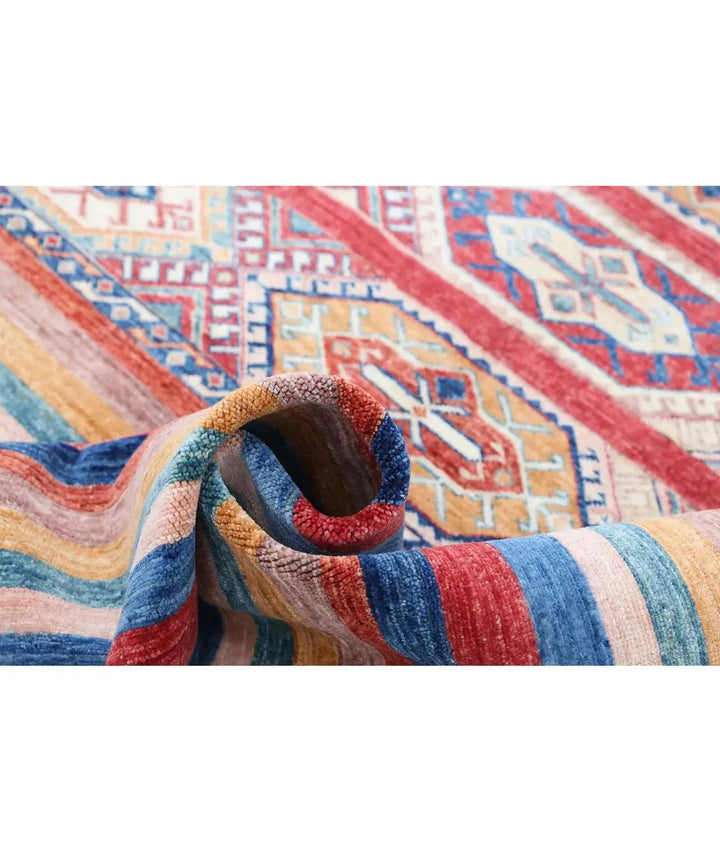Blue Afghan Khurjeen Rug 5' 7" x 7' 10" Hand-Knotted | No. AT71015