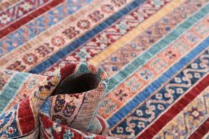 Brown Afghan Oriental Rug 5' 7" x 7' 11" Hand-Knotted | No. AT71074