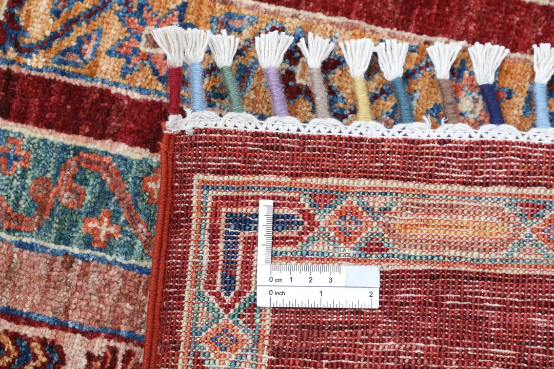 Brown Afghan Oriental Rug 5' 7" x 7' 11" Hand-Knotted | No. AT71074