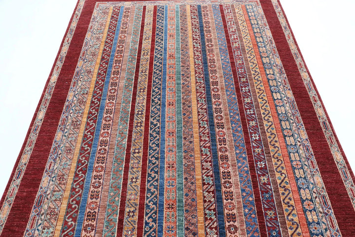 Brown Afghan Oriental Rug 5' 7" x 7' 11" Hand-Knotted | No. AT71074