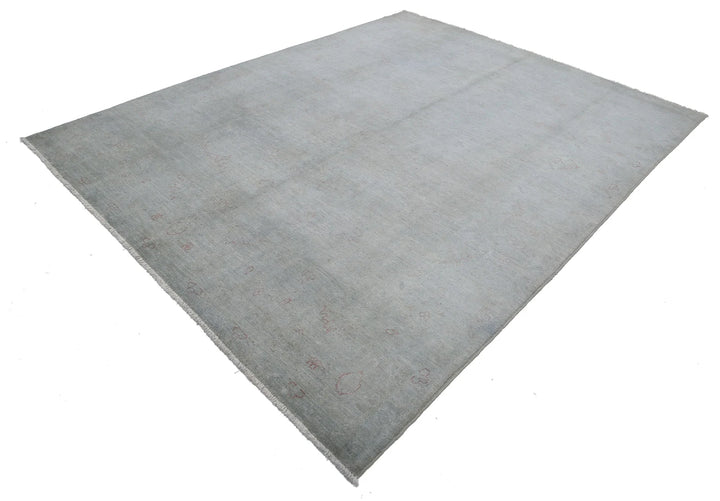Grey Afghan Overdye Rug 7' 11" x 9' 11" Hand-Knotted | No. AT71104