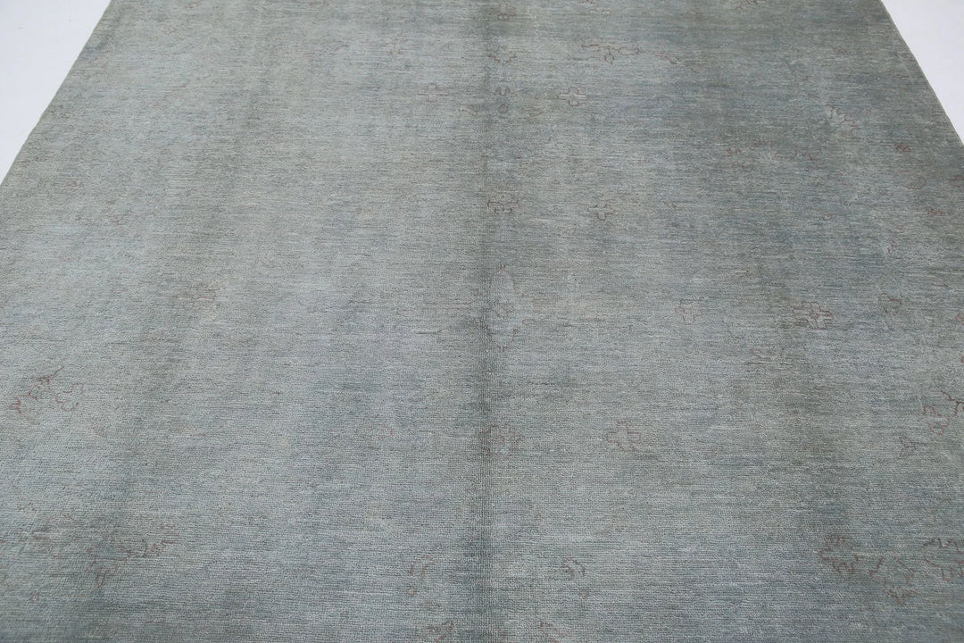 Grey Afghan Overdye Rug 7' 11" x 9' 11" Hand-Knotted | No. AT71104