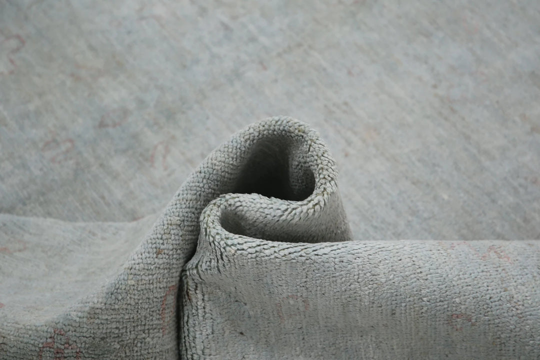Grey Afghan Overdye Rug 7' 11" x 9' 11" Hand-Knotted | No. AT71104