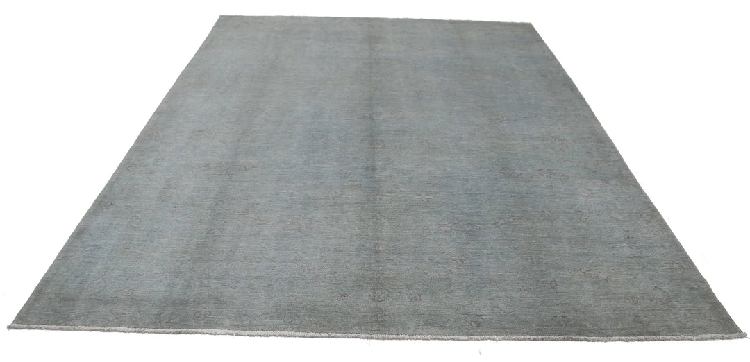 Grey Afghan Overdye Rug 7' 11" x 9' 11" Hand-Knotted | No. AT71104