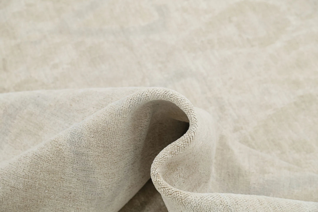 Ivory Afghan Oriental Rug 8' 10" x 11' 5" Hand-Knotted | No. AT71139