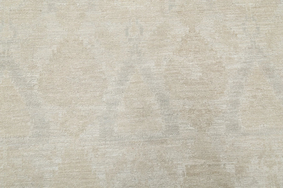 Ivory Afghan Oriental Rug 8' 10" x 11' 5" Hand-Knotted | No. AT71139