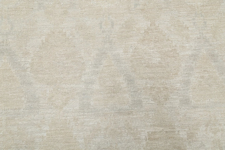 Ivory Afghan Oriental Rug 8' 10" x 11' 5" Hand-Knotted | No. AT71139
