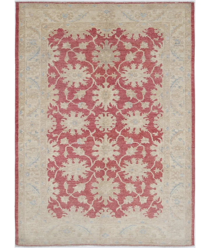 Afghan Ziegler Rug 4' 10" x 6' 8" Hand-Knotted | No. AT71153
