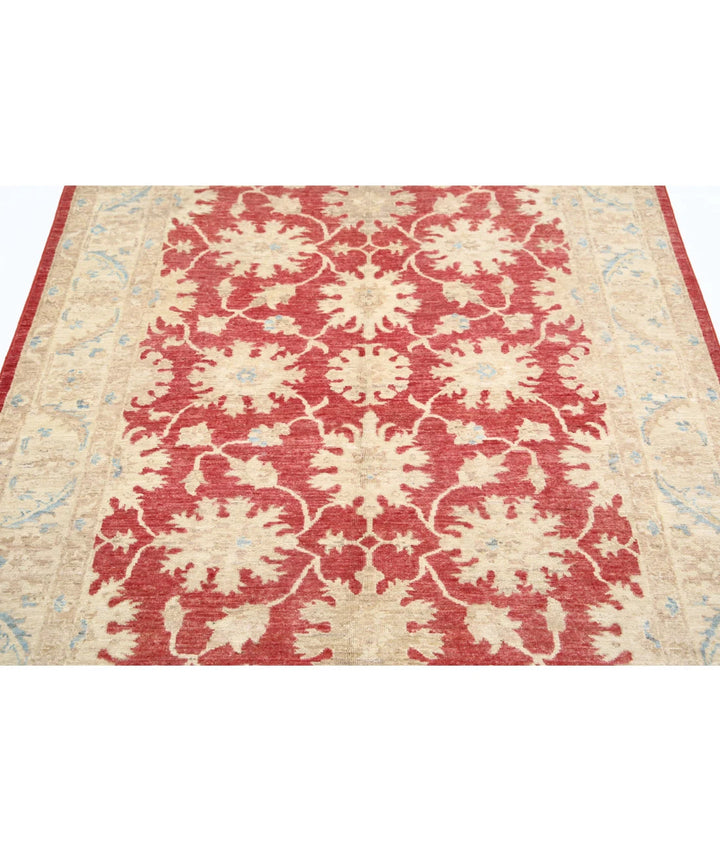 Afghan Ziegler Rug 4' 10" x 6' 8" Hand-Knotted | No. AT71153