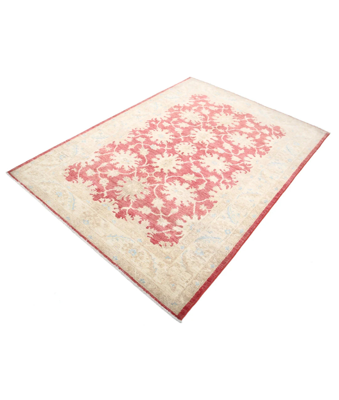 Afghan Ziegler Rug 4' 10" x 6' 8" Hand-Knotted | No. AT71153