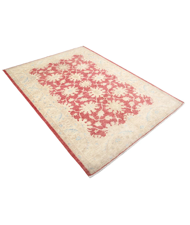 Afghan Ziegler Rug 4' 10" x 6' 8" Hand-Knotted | No. AT71153