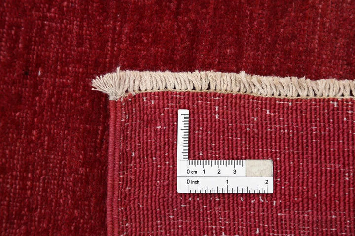 Red Afghan Overdye Rug 9' 8" x 13' 0" Hand-Knotted | No. AT71165