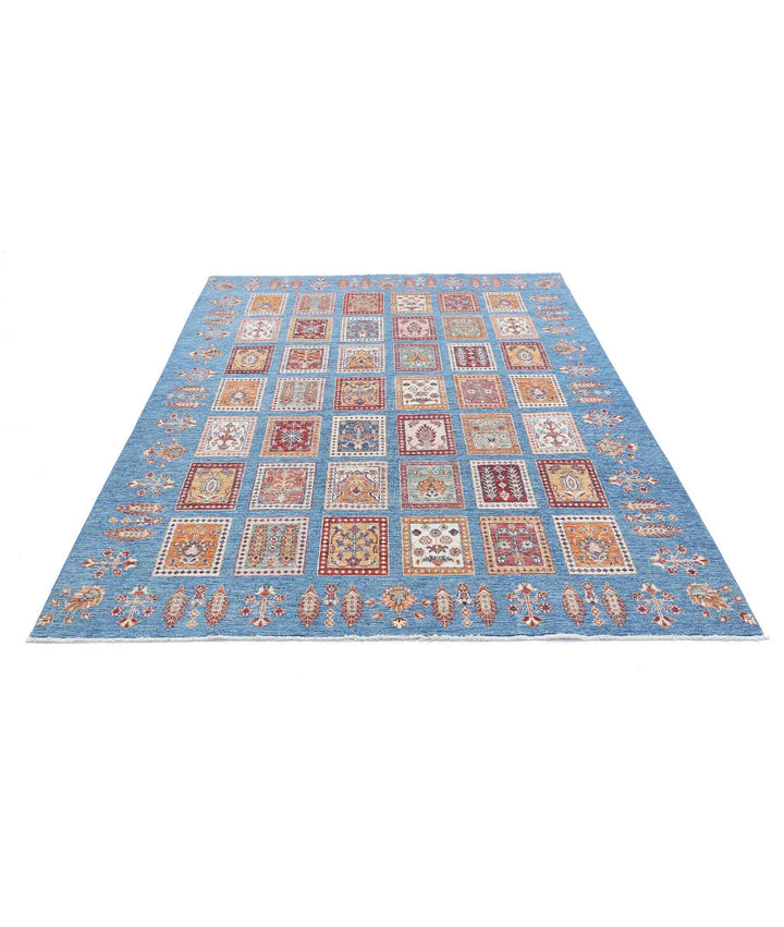 Blue Afghan Bakhtiari Rug 5' 8" x 7' 8" Hand-Knotted | No. AT71281