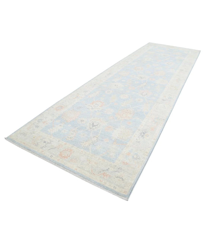 Blue Afghan Oushak Rug 5' 2" x 15' 11" Hand-Knotted | No. AT71426