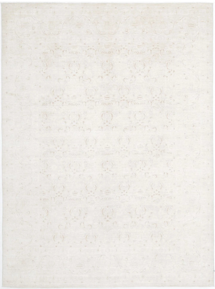 Ivory Afghan Serenity Rug 8' 7" x 11' 8" Hand-Knotted | No. AT71480