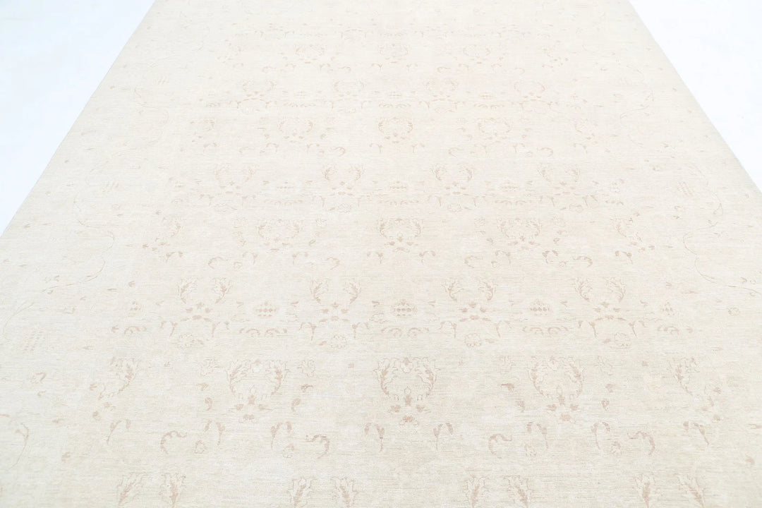 Ivory Afghan Serenity Rug 8' 7" x 11' 8" Hand-Knotted | No. AT71480