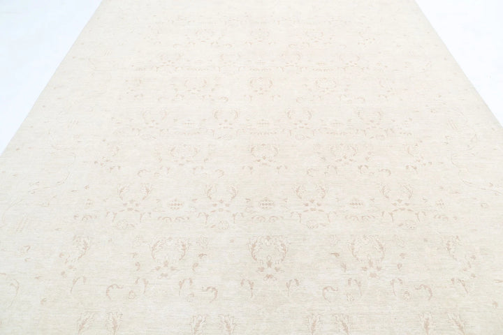 Ivory Afghan Serenity Rug 8' 7" x 11' 8" Hand-Knotted | No. AT71480