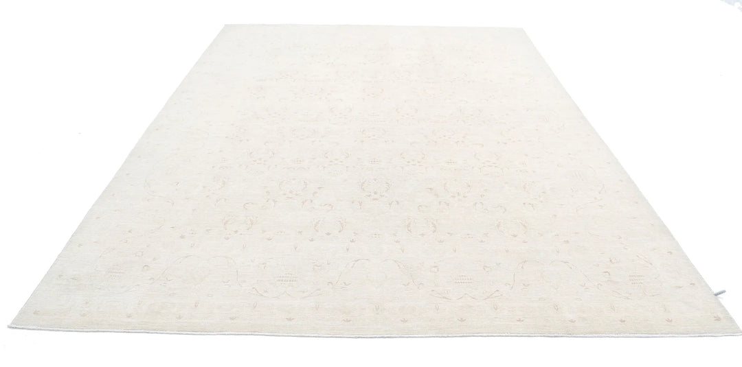 Ivory Afghan Serenity Rug 8' 7" x 11' 8" Hand-Knotted | No. AT71480
