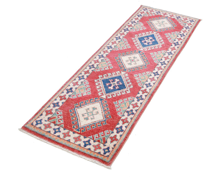 Afghan Kazak Rug 1' 11" x 5' 10" Hand-Knotted | No. AT71515