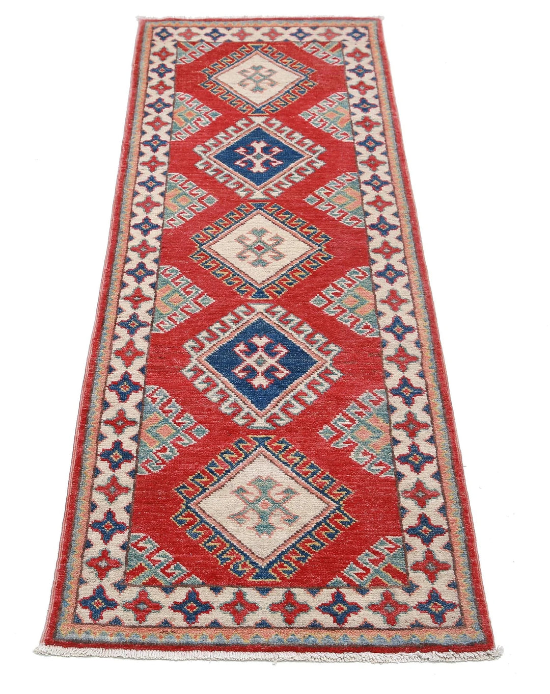 Afghan Kazak Rug 1' 11" x 5' 10" Hand-Knotted | No. AT71515