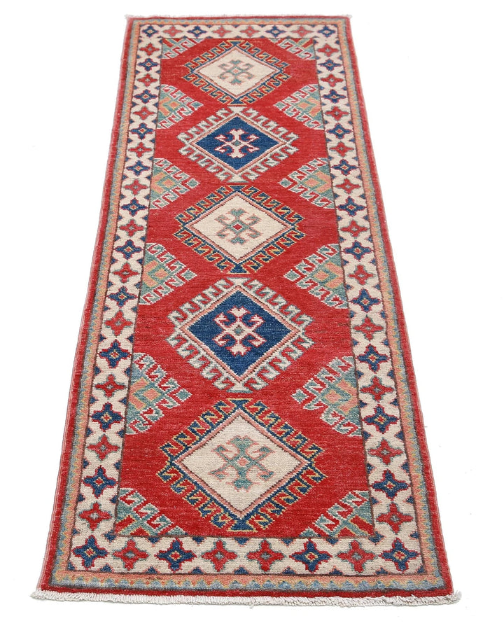 Afghan Kazak Rug 1' 11" x 5' 10" Hand-Knotted | No. AT71515