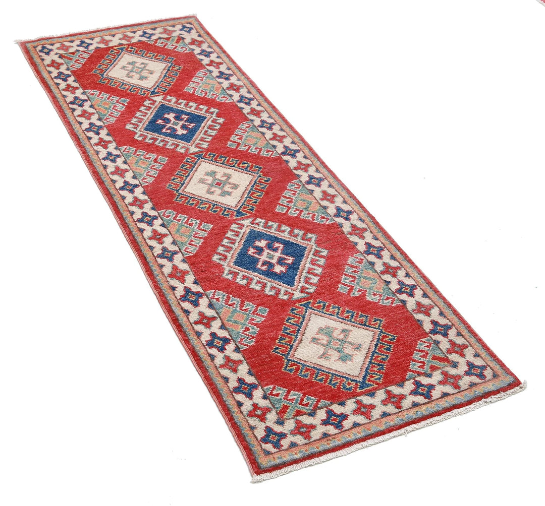 Afghan Kazak Rug 1' 11" x 5' 10" Hand-Knotted | No. AT71515