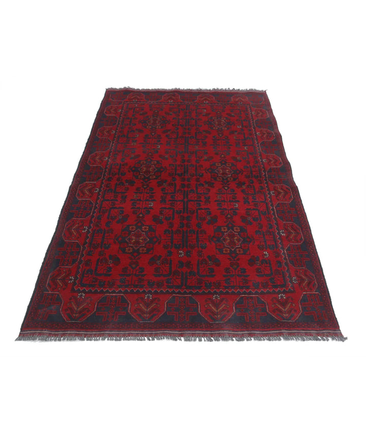Afghan Khal Muhammadi Rug 4' 2" x 6' 5" Hand-Knotted | No. AT71611