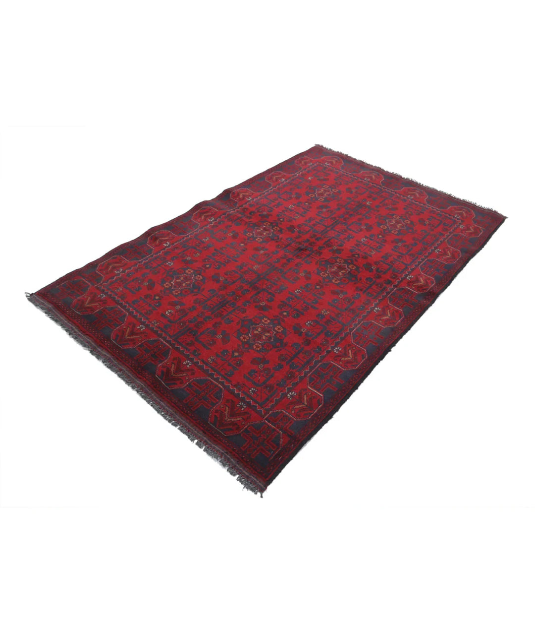 Afghan Khal Muhammadi Rug 4' 2" x 6' 5" Hand-Knotted | No. AT71611
