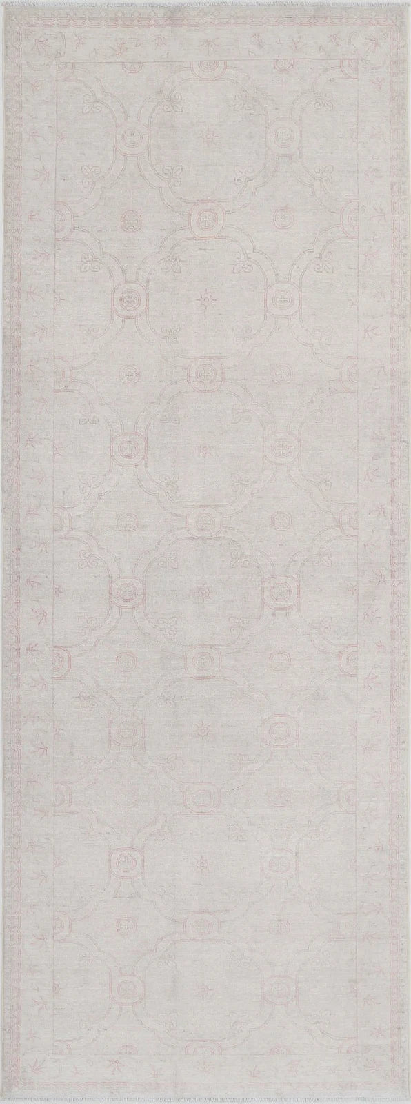 Ivory Afghan Serenity Rug 3' 10" x 11' 2" Hand-Knotted | No. AT71621