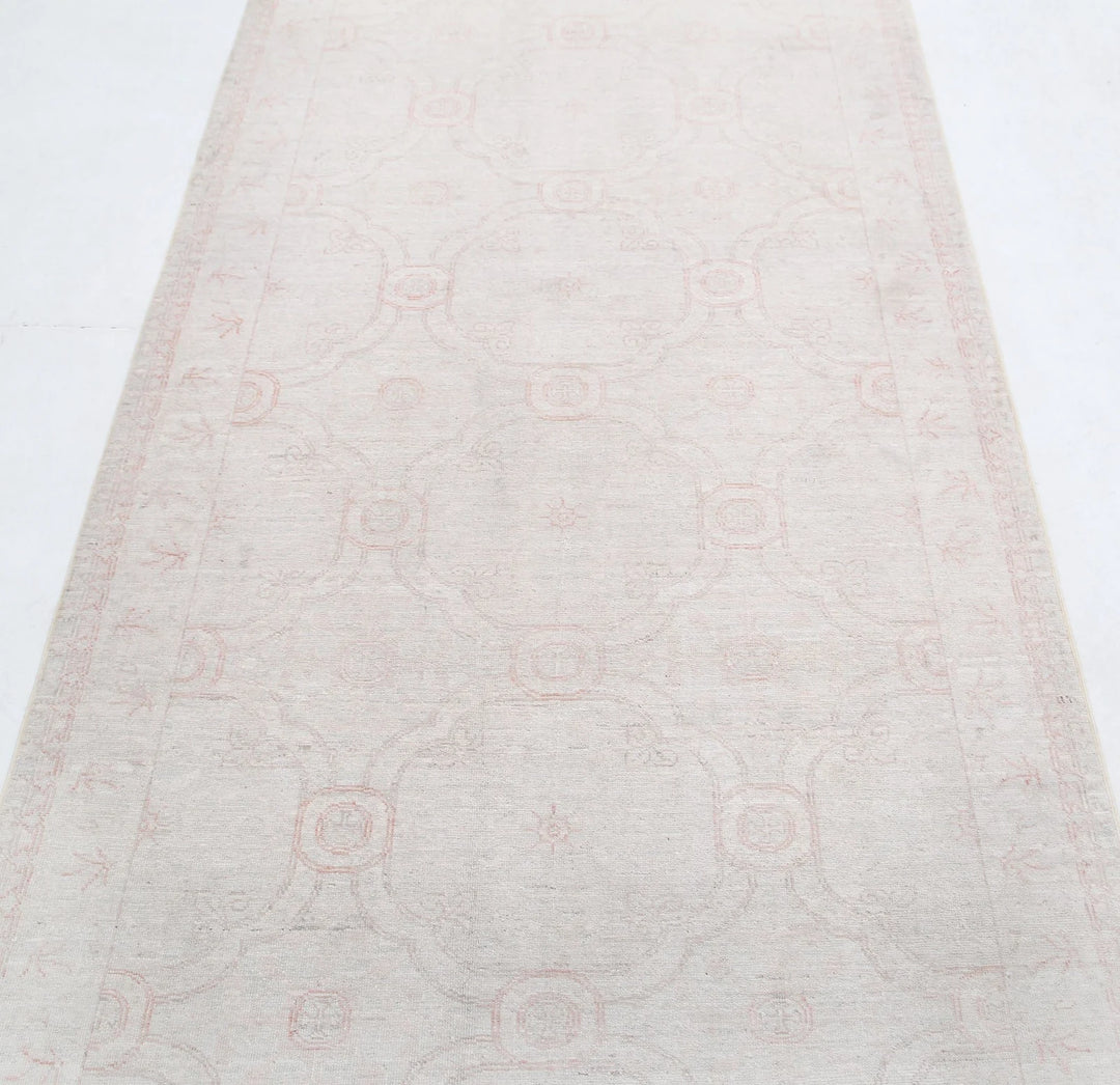 Ivory Afghan Serenity Rug 3' 10" x 11' 2" Hand-Knotted | No. AT71621
