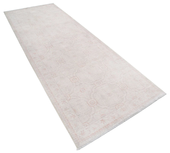 Ivory Afghan Serenity Rug 3' 10" x 11' 2" Hand-Knotted | No. AT71621