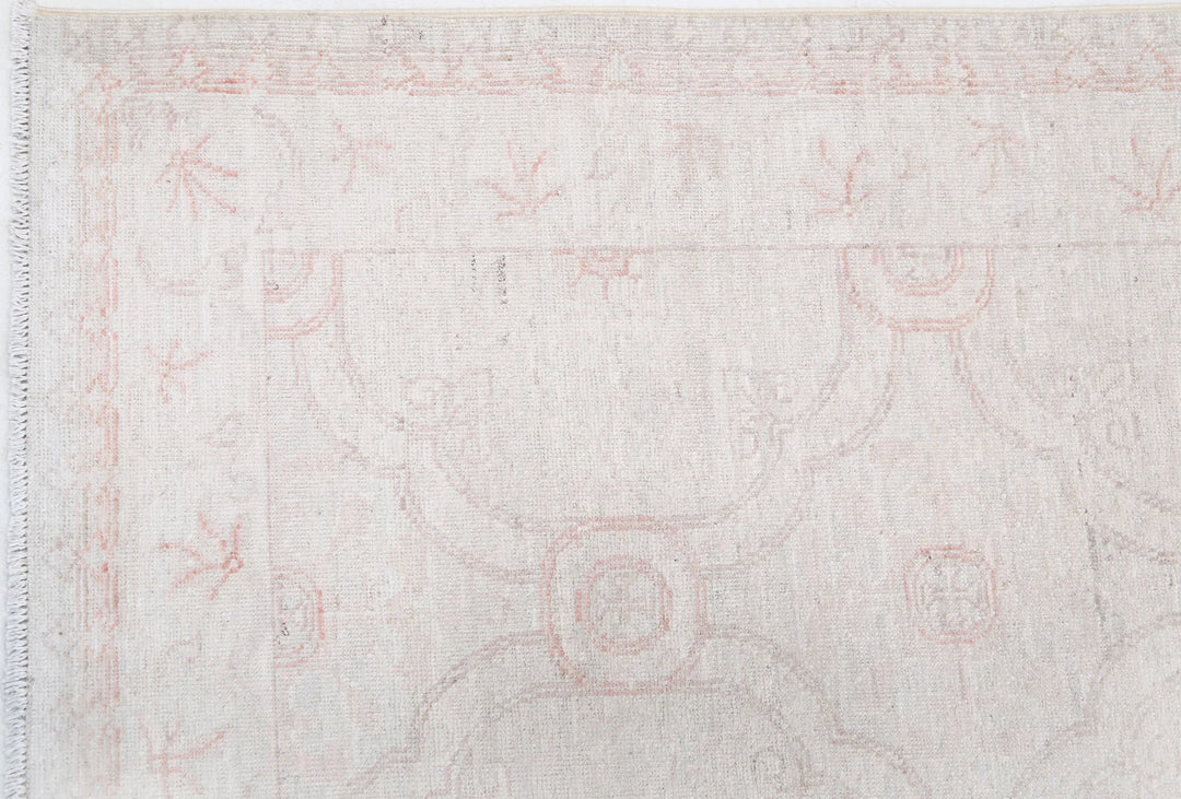 Ivory Afghan Serenity Rug 3' 10" x 11' 2" Hand-Knotted | No. AT71621