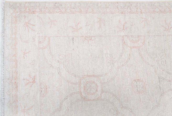 Ivory Afghan Serenity Rug 3' 10" x 11' 2" Hand-Knotted | No. AT71621