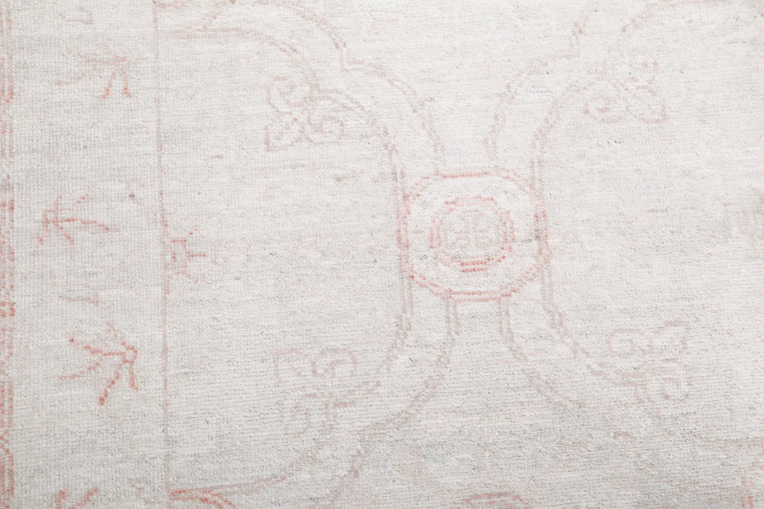 Ivory Afghan Serenity Rug 3' 10" x 11' 2" Hand-Knotted | No. AT71621