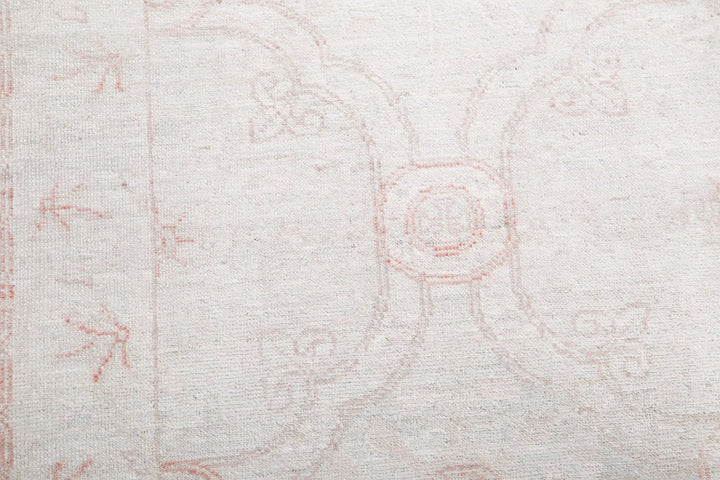 Ivory Afghan Serenity Rug 3' 10" x 11' 2" Hand-Knotted | No. AT71621
