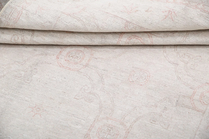 Ivory Afghan Serenity Rug 3' 10" x 11' 2" Hand-Knotted | No. AT71621
