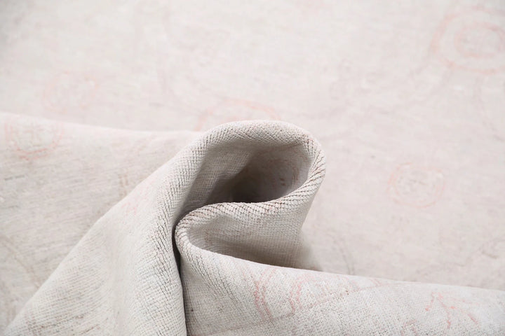 Ivory Afghan Serenity Rug 3' 10" x 11' 2" Hand-Knotted | No. AT71621