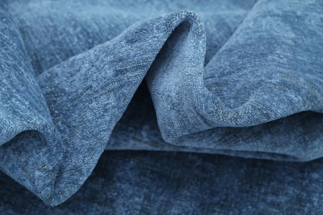 Blue Afghan Overdye Rug 5' 11" x 9' 2" Hand-Knotted | No. AT71681