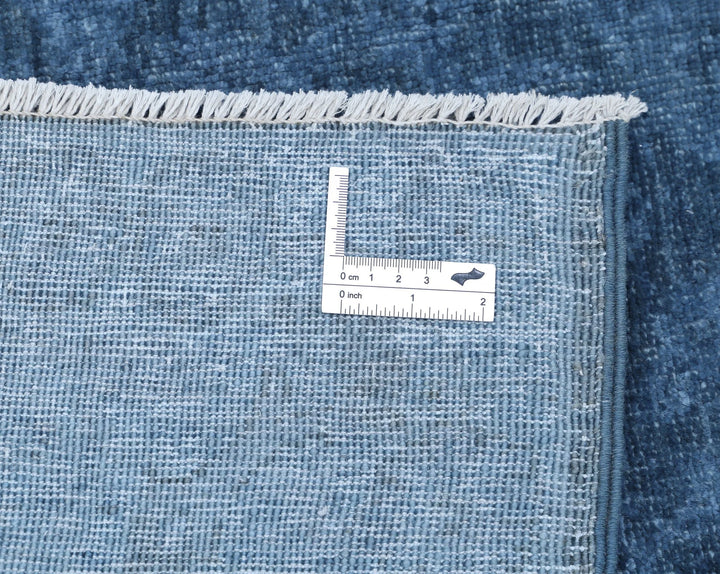 Blue Afghan Overdye Rug 5' 11" x 9' 2" Hand-Knotted | No. AT71681